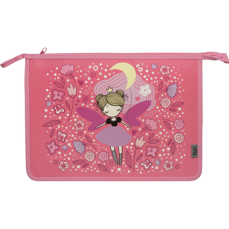 

Папка для тетрадей Комус Класс Фея А4 пластик с 1 отделением на молнии