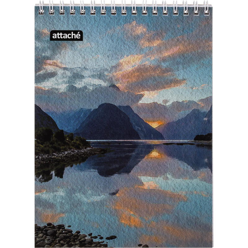 

Блокнот Attache Природа А5 80 листов в ассортименте в клетку на спирали (146x204 мм)