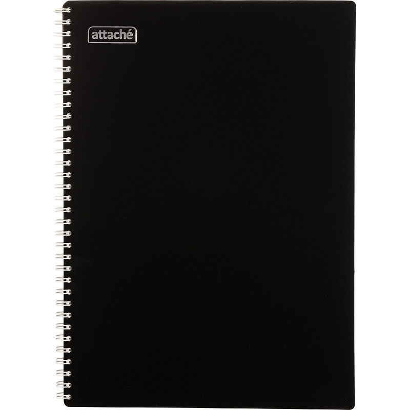 

Бизнес-тетрадь Attache А4 120 листов черная в клетку на спирали (294х210 мм)