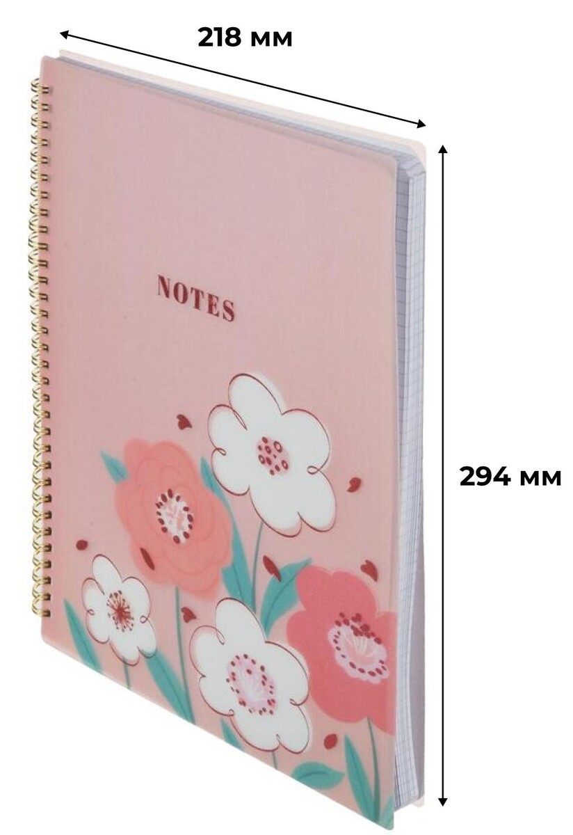 

Бизнес-тетрадь attache selection flower а4,96л,кл,спир,пластик,тон.бл