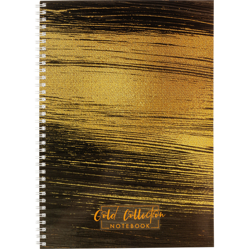 

Бизнес-тетрадь Attache Selection Gold Collection А4 96 листов черная в клетку на спирали (204х291 мм)