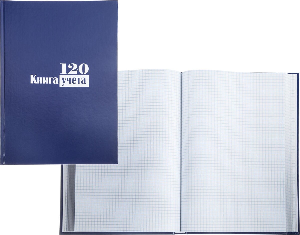 

Книга учета -120л. в клетку офсет, обл. бумвинил