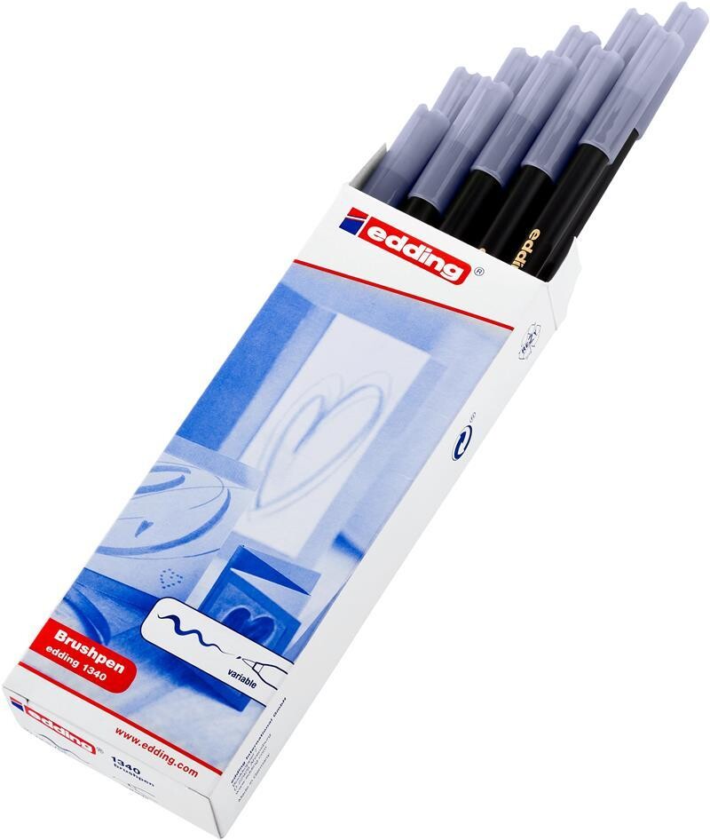 Ручка -кисть для бумаги edding 1340/26, серебристый серый Edding