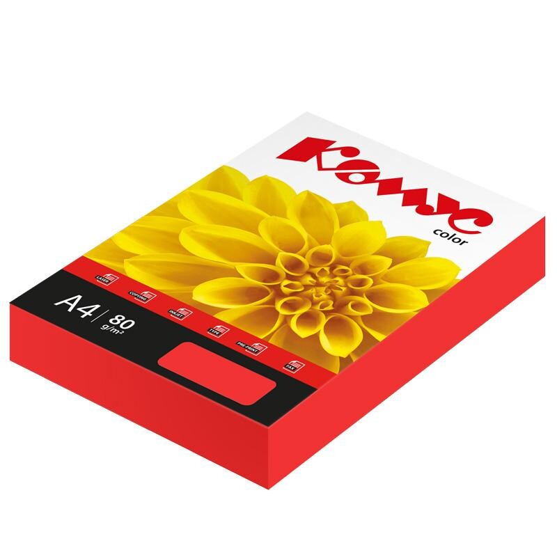 

Бумага цветная комус color (красный интенсив), 80г, а4, 500 л.