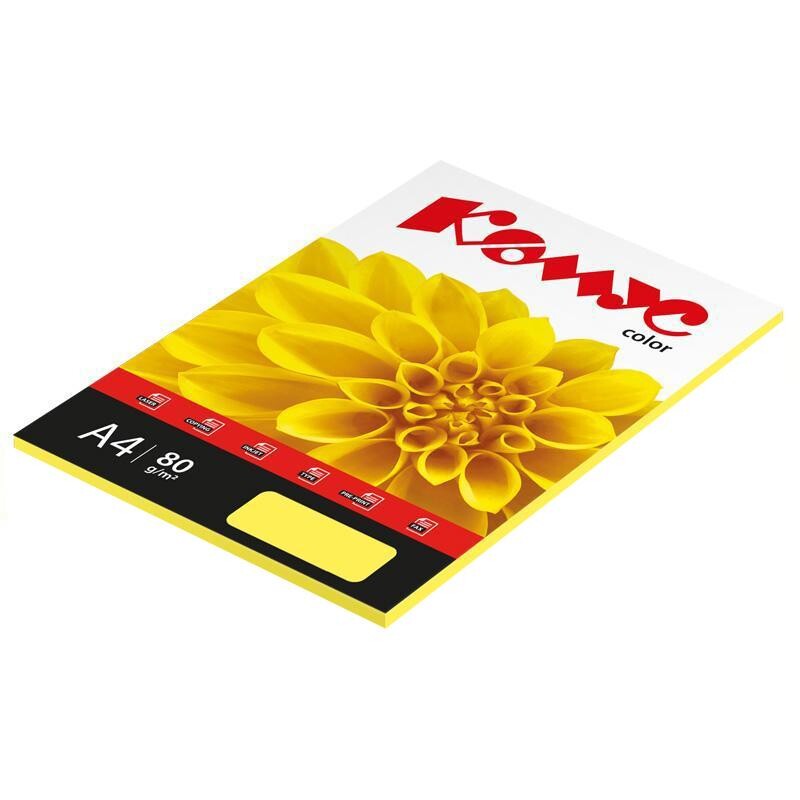 

Бумага цветная комус color (желтая пастель), 80г, а4, 50 л.