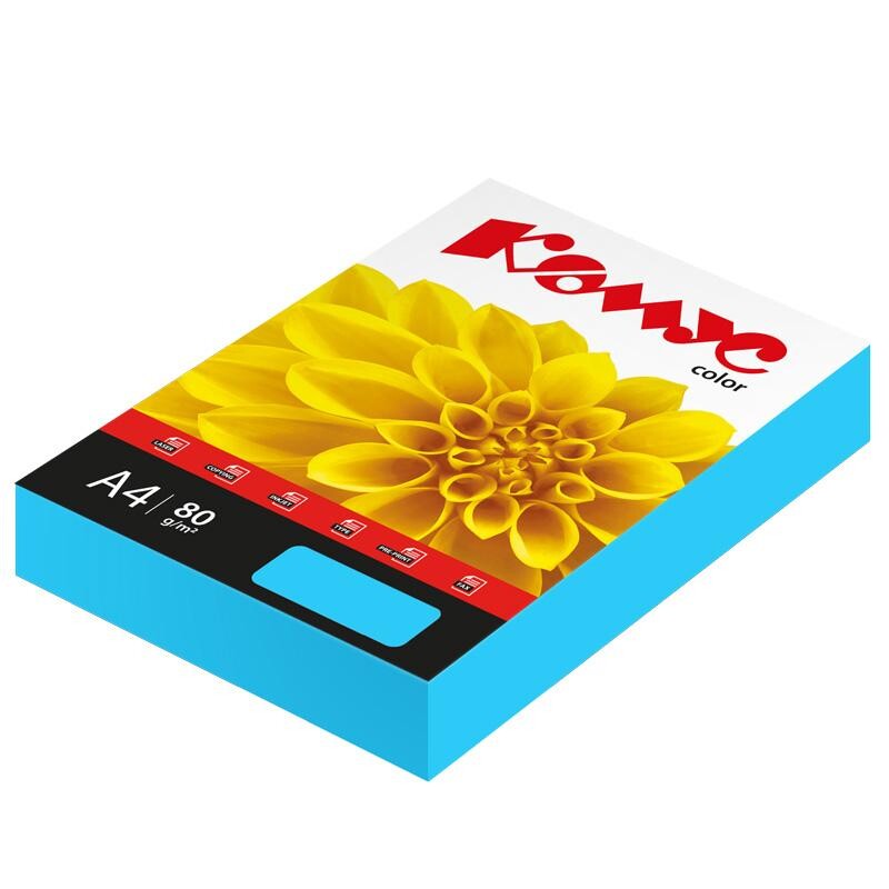 

Бумага цветная комус color (голубой интенсив), 80г, а4, 500 л.