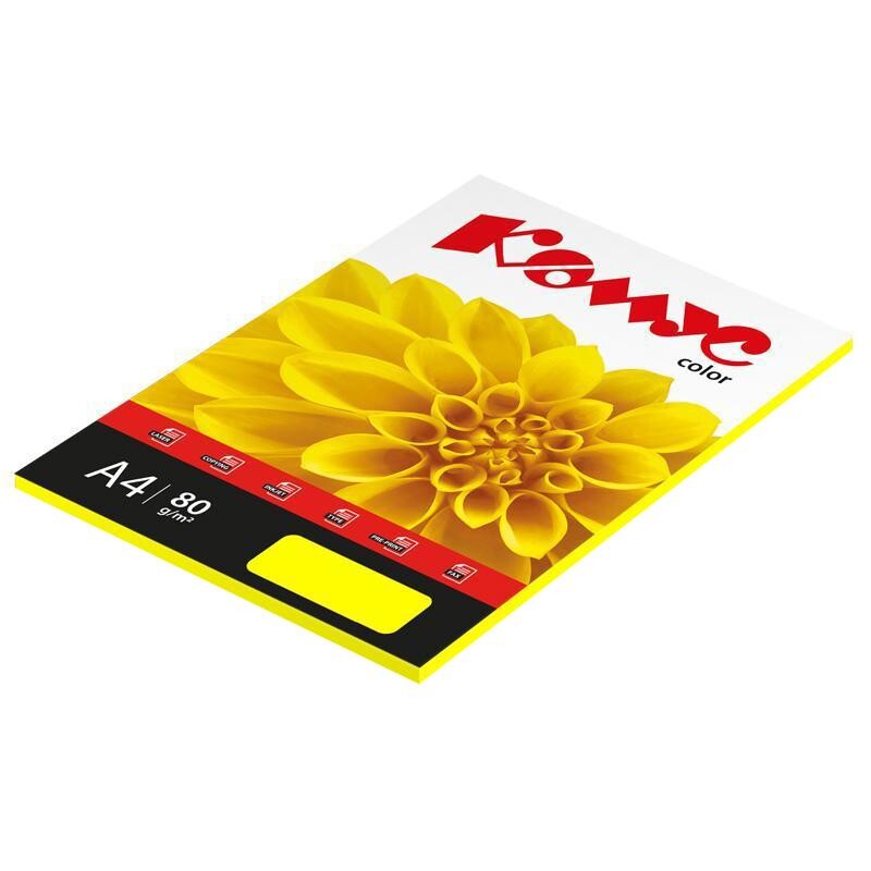 

Бумага цветная комус color (лимон интенсив), 80г, а4, 50 л.