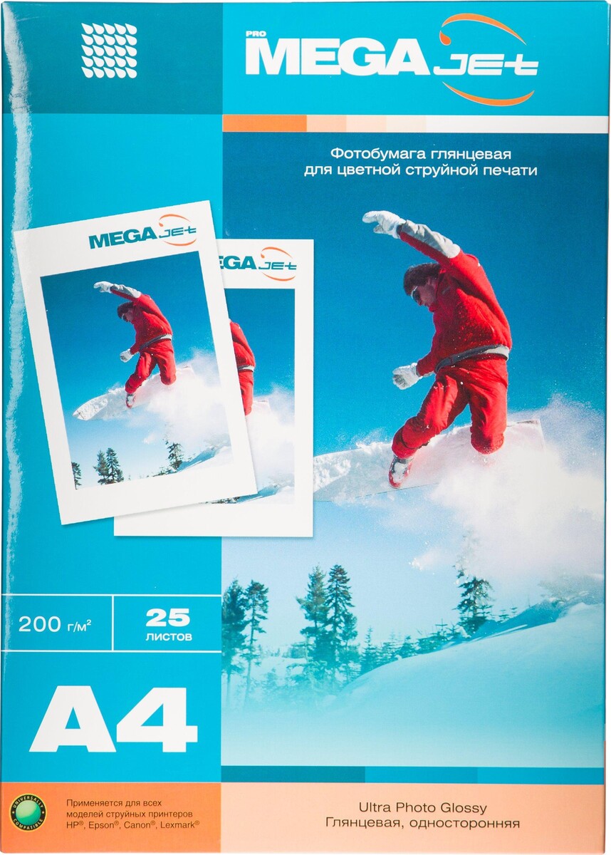 

Фотобумага для цв.струй.печ. promega jet (а4, 200г,глянц)уп. 25л(1457503)