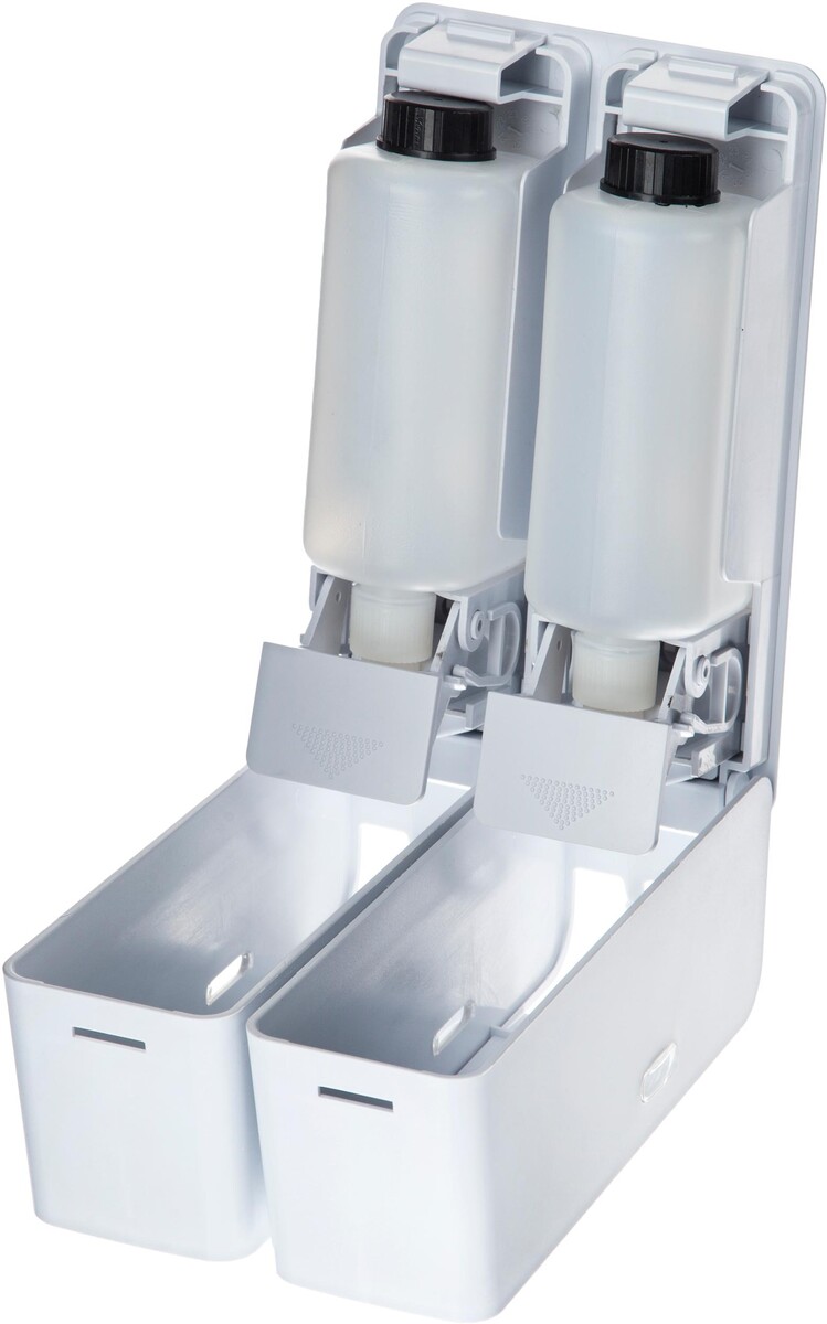 Дозатор для жидкого мыла 2x380мл пластик белый m-9029w-2 Topfort 011104301 - фото 2