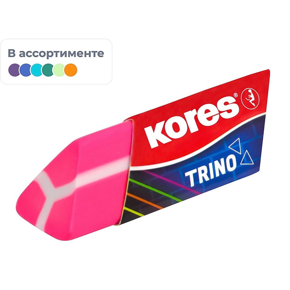

Ластик kores треугольный неон 1/2 шт., блистер в ассортименте