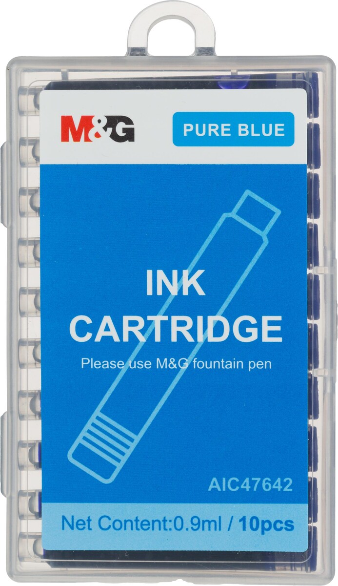 Картридж чернильный для перьевой ручки m&g синий 10шт/уп aic47642282000h M&G