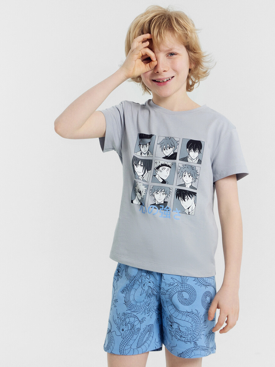 Комплект для мальчиков (футболка, шорты) Mark Formelle, размер рост 128 см, цвет синий 011124342 - фото 1
