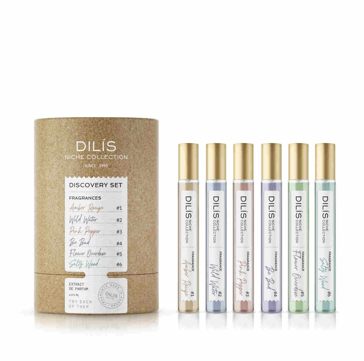 Dilis discovery set dnc духи для женщин парфюмерный набор (6*9мл) 54мл fénomène muse духи группы для женщин 75мл