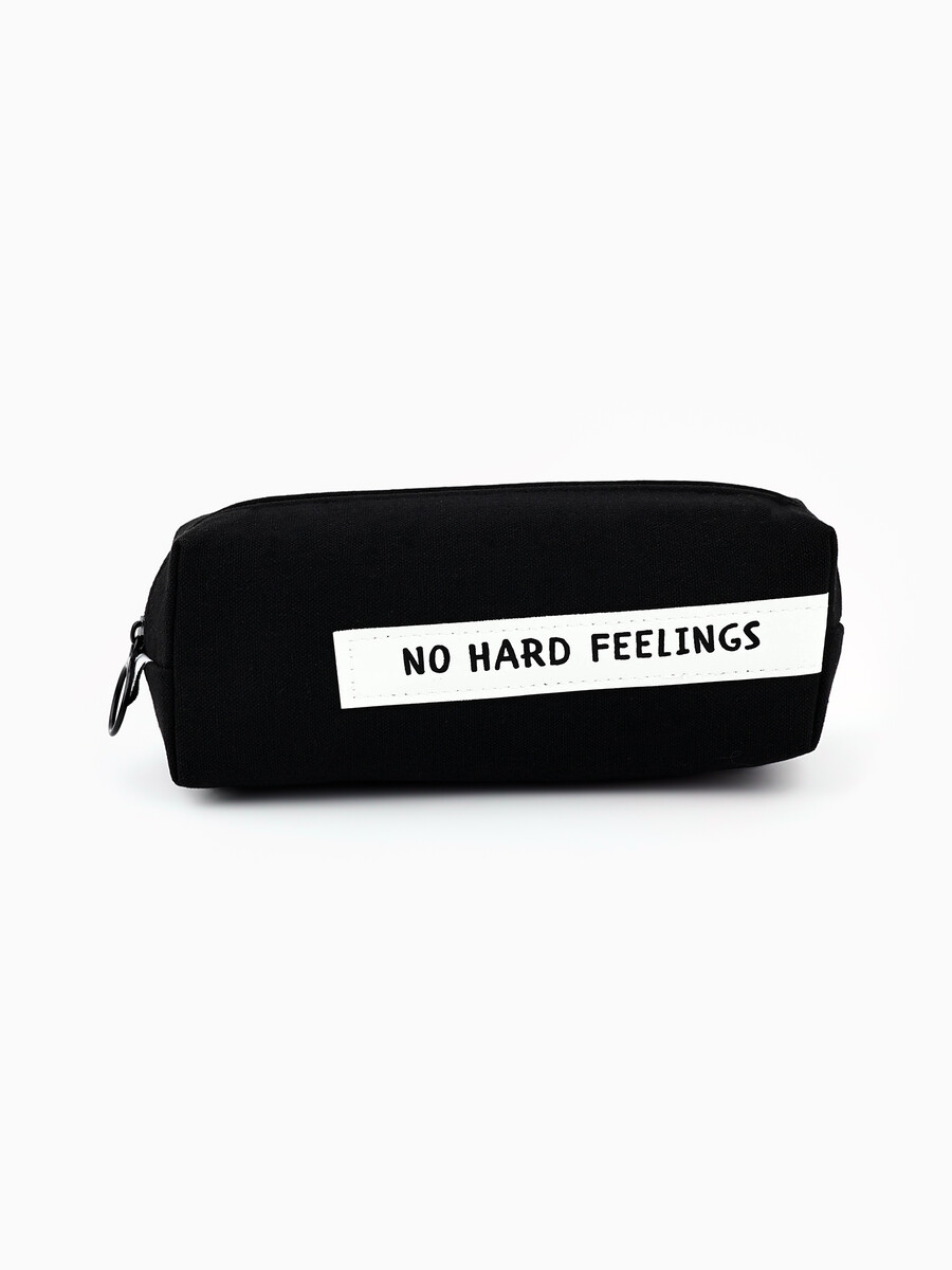 

Пенал школьный текстильный no hard feelings, 18×6.5 см, Черный