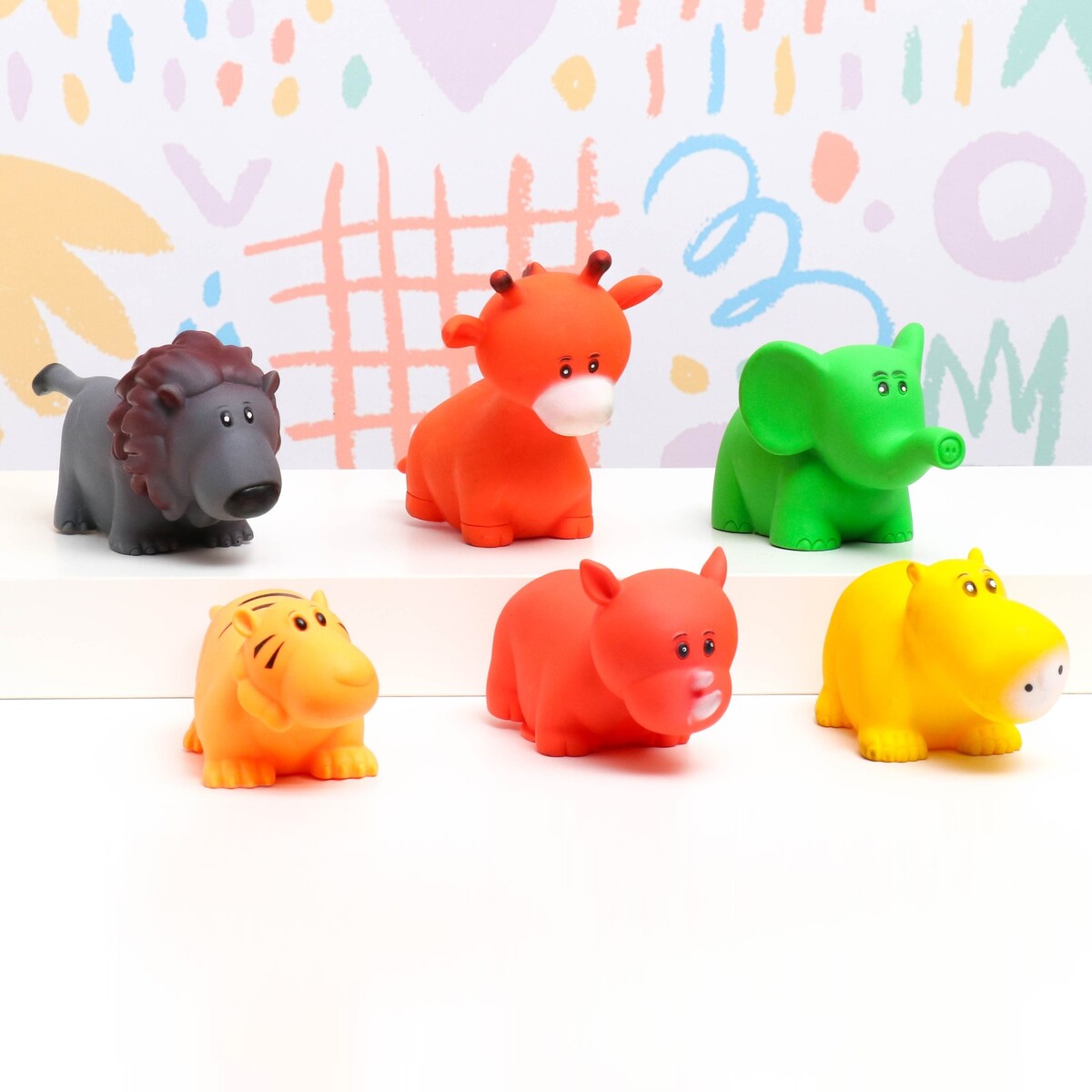 Набор игрушек для ванны животные 5см, 6шт набор для творчества оригами животные