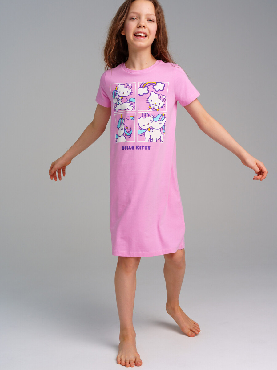 Сорочка ночная трикотажная PLAYTODAY, размер рост 128 см, цвет розовый 011163694 - фото 2