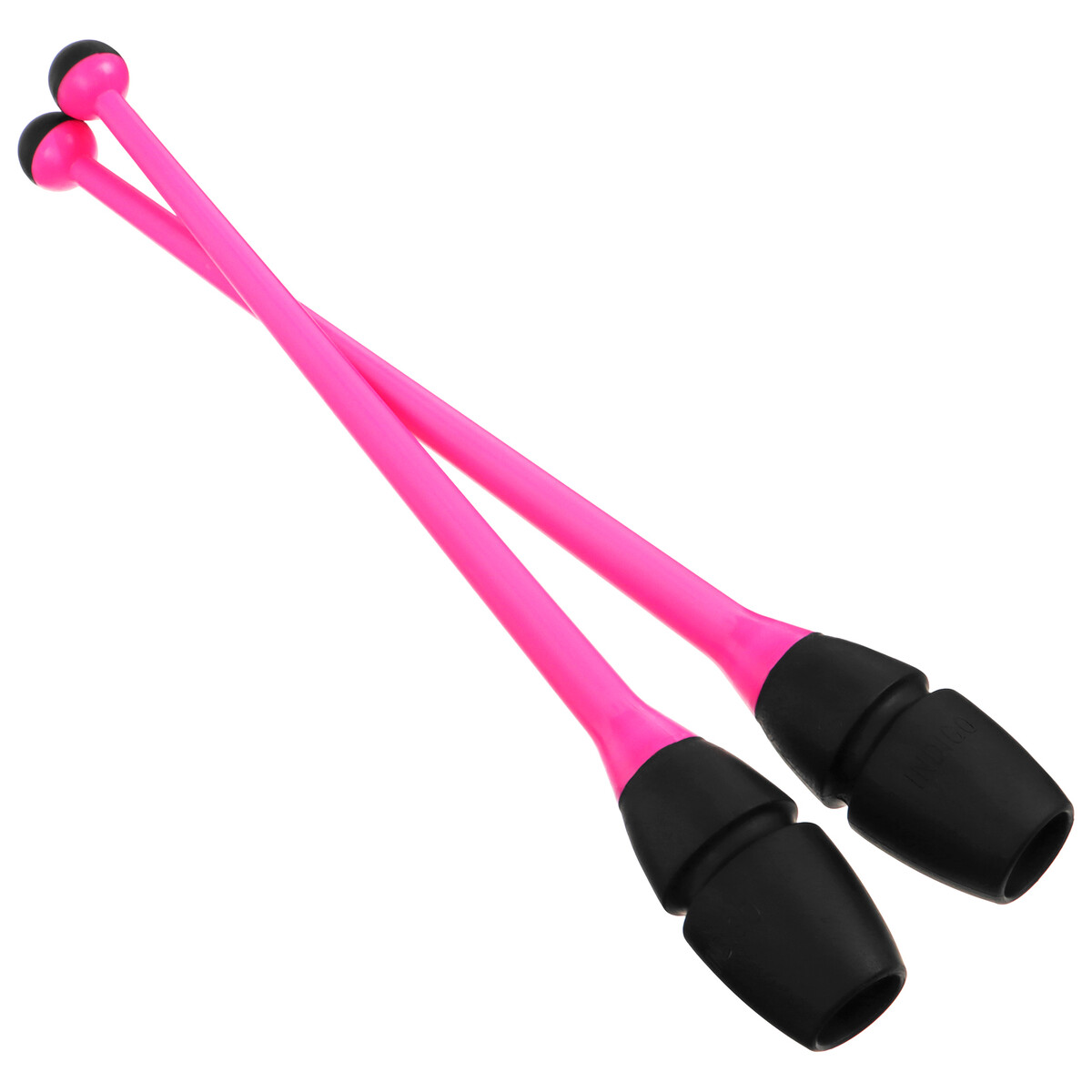 Булавы для художественной гимнастики вставляющиеся indigo, 41 см, цвет розовый/черный булавы для художественной гимнастики indigo 41 см