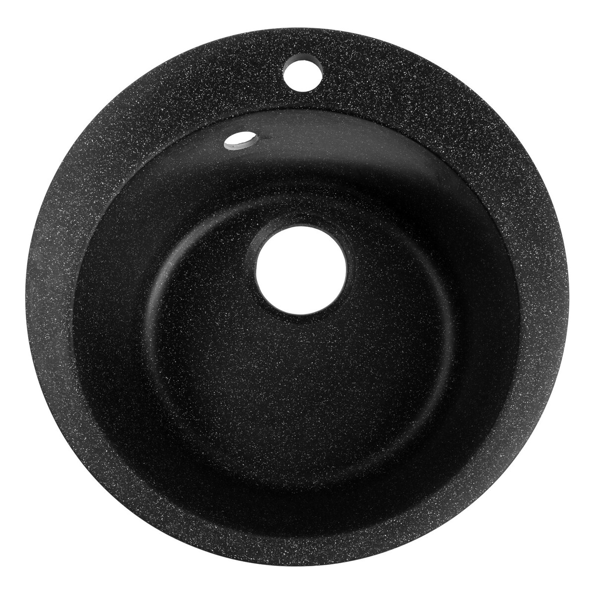 Мойка для кухни из камня zein 30/q4, d=475 мм, круглая, перелив, цвет черный venta мойка воздуха lw25