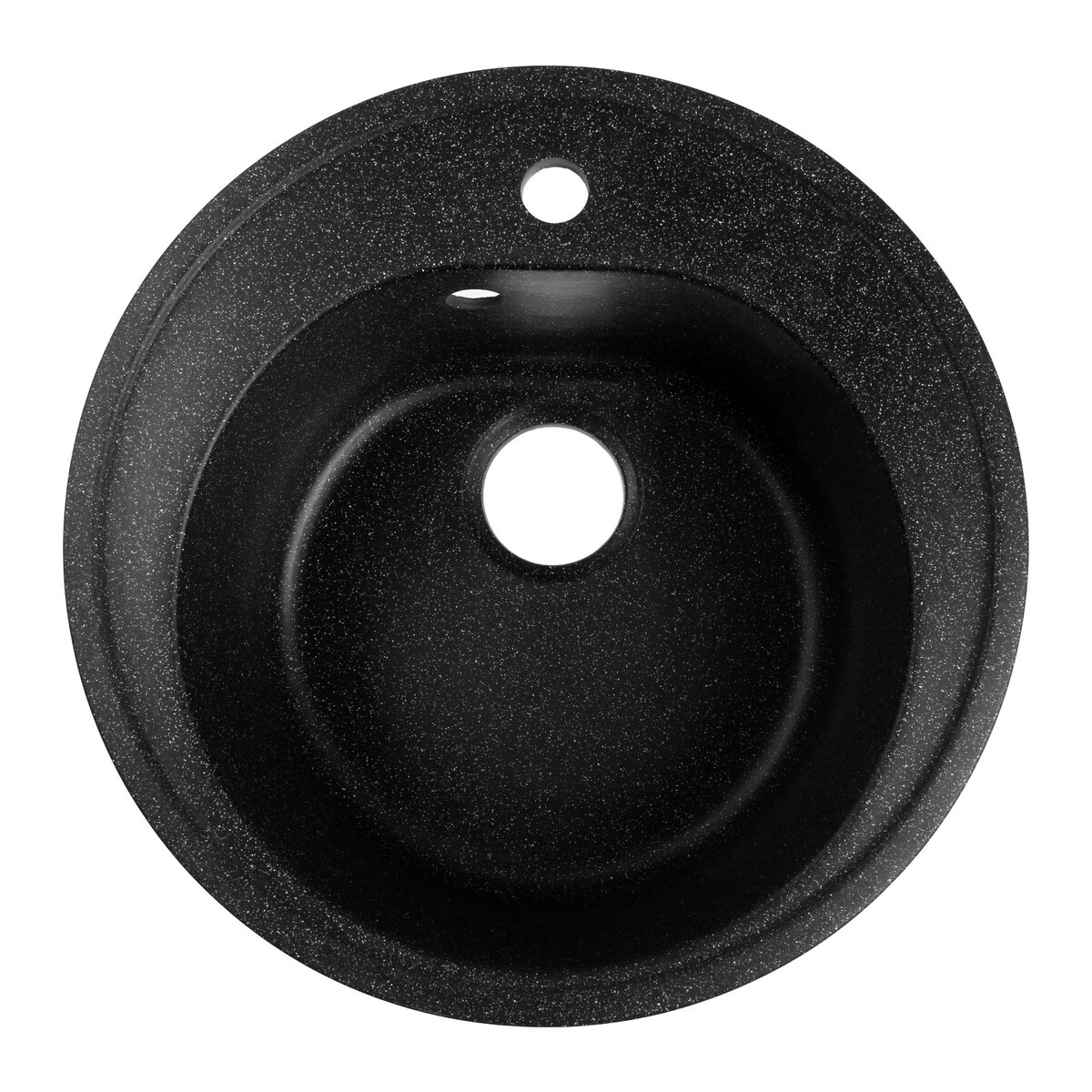 Мойка для кухни из камня zein 3/q4, d=510 мм, круглая, перелив, цвет черный venta мойка воздуха lw45