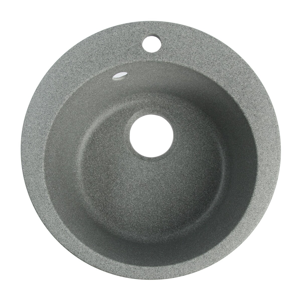 Мойка для кухни из камня zein 30/q8, d=475 мм, круглая, перелив, цвет темно-серый