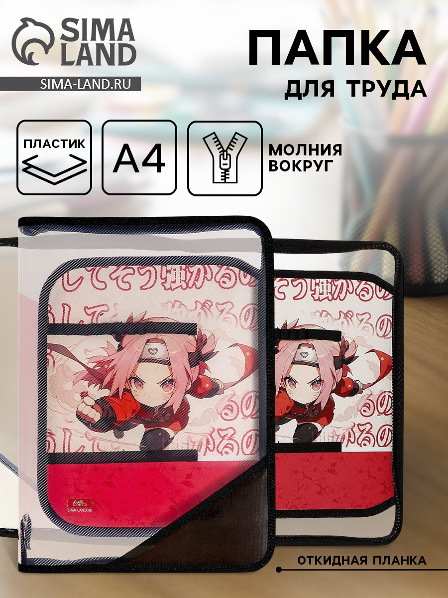 

Папка для труда, а4, пластиковая, 23×32.5×2.5 см, Черный;розовый