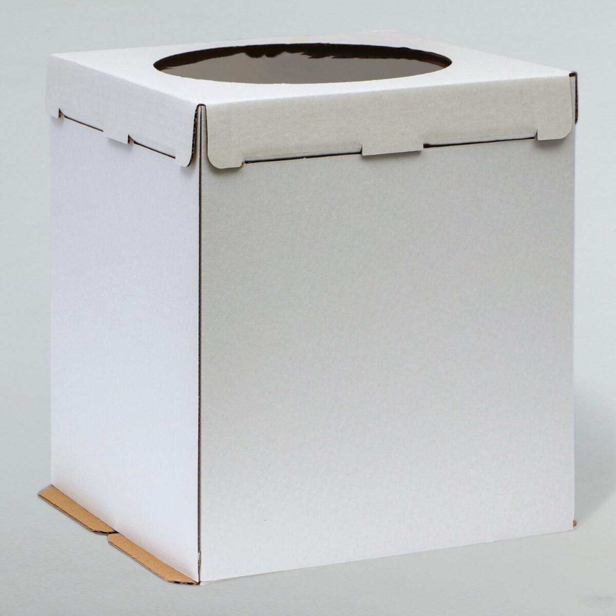 Коробка под торт с окном, коробка под торт белая 18 х 18 х 10 см