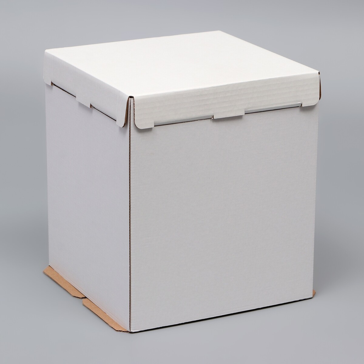 Коробка под торт, без окна, белая, 26 х 26 х 30 см