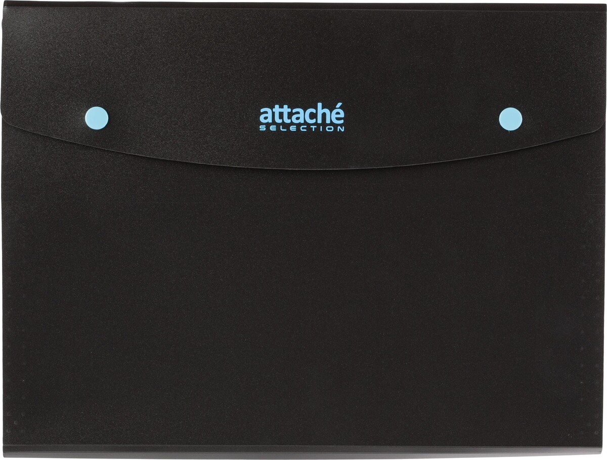 

Папка органайзер на кнопке attache selection black&bluе, а4,500мкм , 6отд