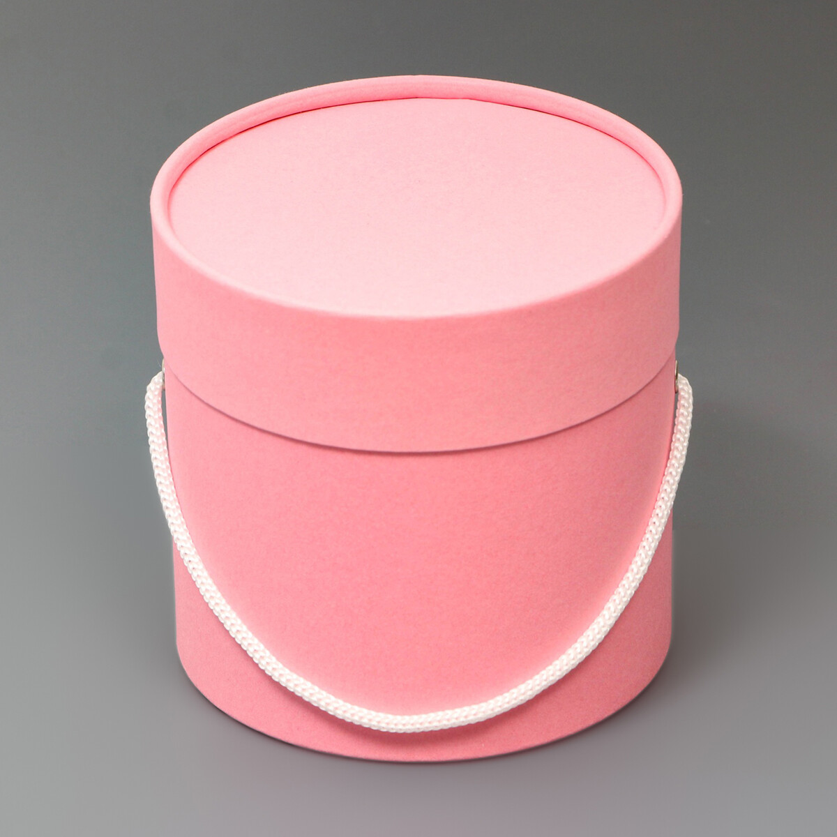 Подарочная коробка, круглая, розовая,с шнурком, 12 х 12 см круглая подарочная коробка