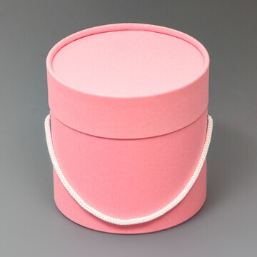 Подарочная коробка, круглая, розовая,с ш