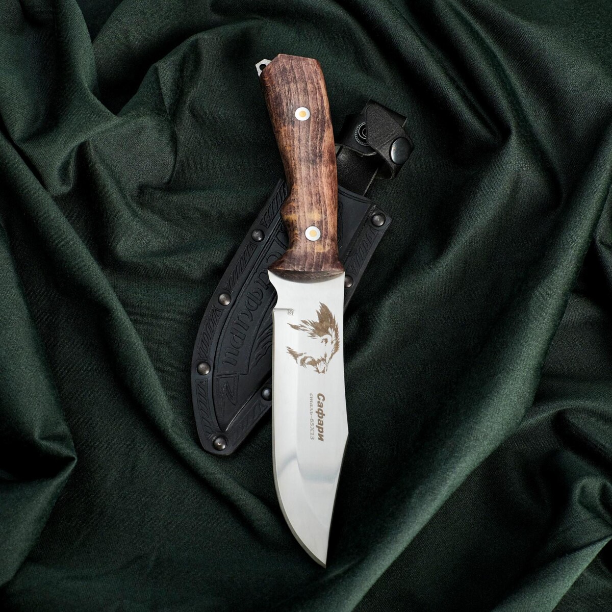 Нож сафари, нержавеюща сталь 65х13 Сердце Кизляра, цвет коричневый 011390113 - фото 1