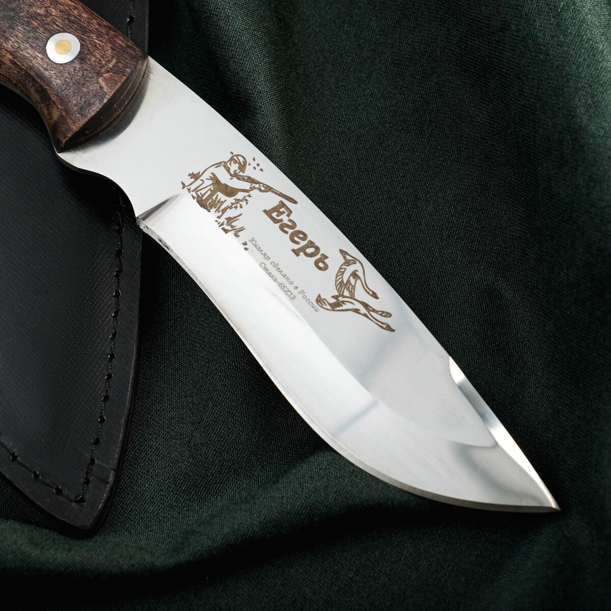 Нож егерь, нержавеющая сталь 65х13 Сердце Кизляра, цвет коричневый 011390118 - фото 2
