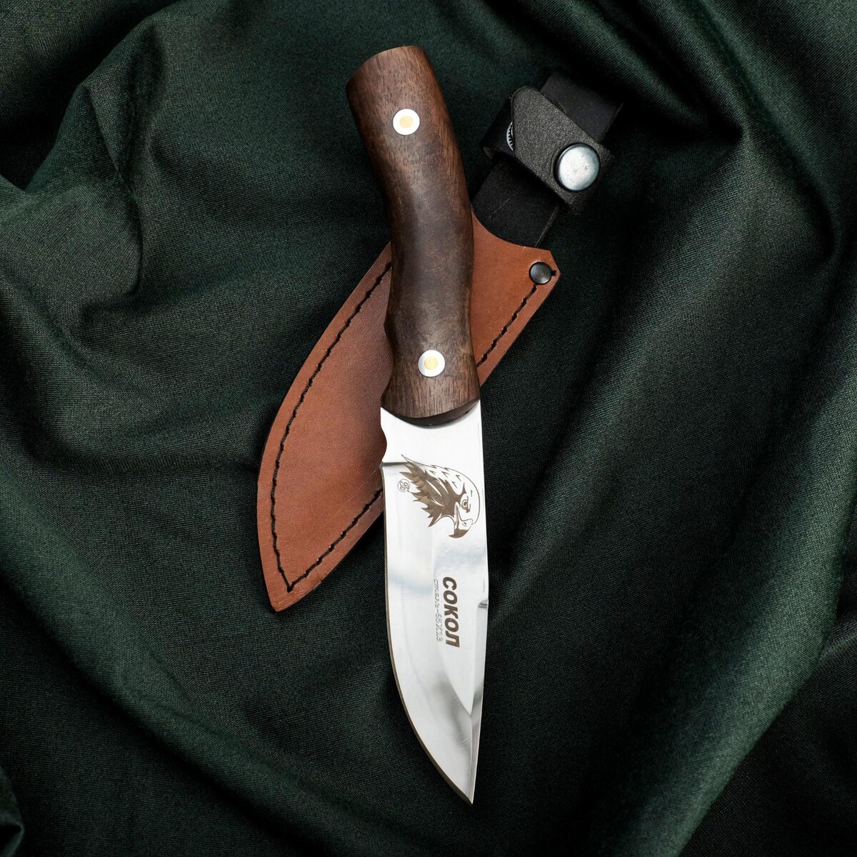 Нож сокол, нержавеюща сталь 65х13 Сердце Кизляра, цвет коричневый 011390120 - фото 4
