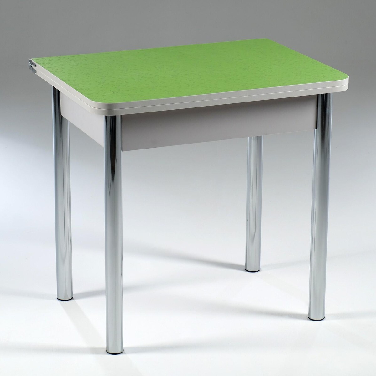 Стол ломберный 790(1180)х590х750, хром/пластик зеленые цветы стол кухонный на одной ножке раздвижной олимп 124 154 х75х76 белый гл белый мрамор пластик