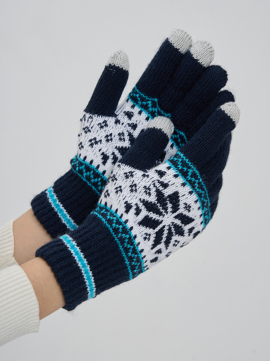 Перчатки VAY, размер 7, цвет темно-синий/молоко