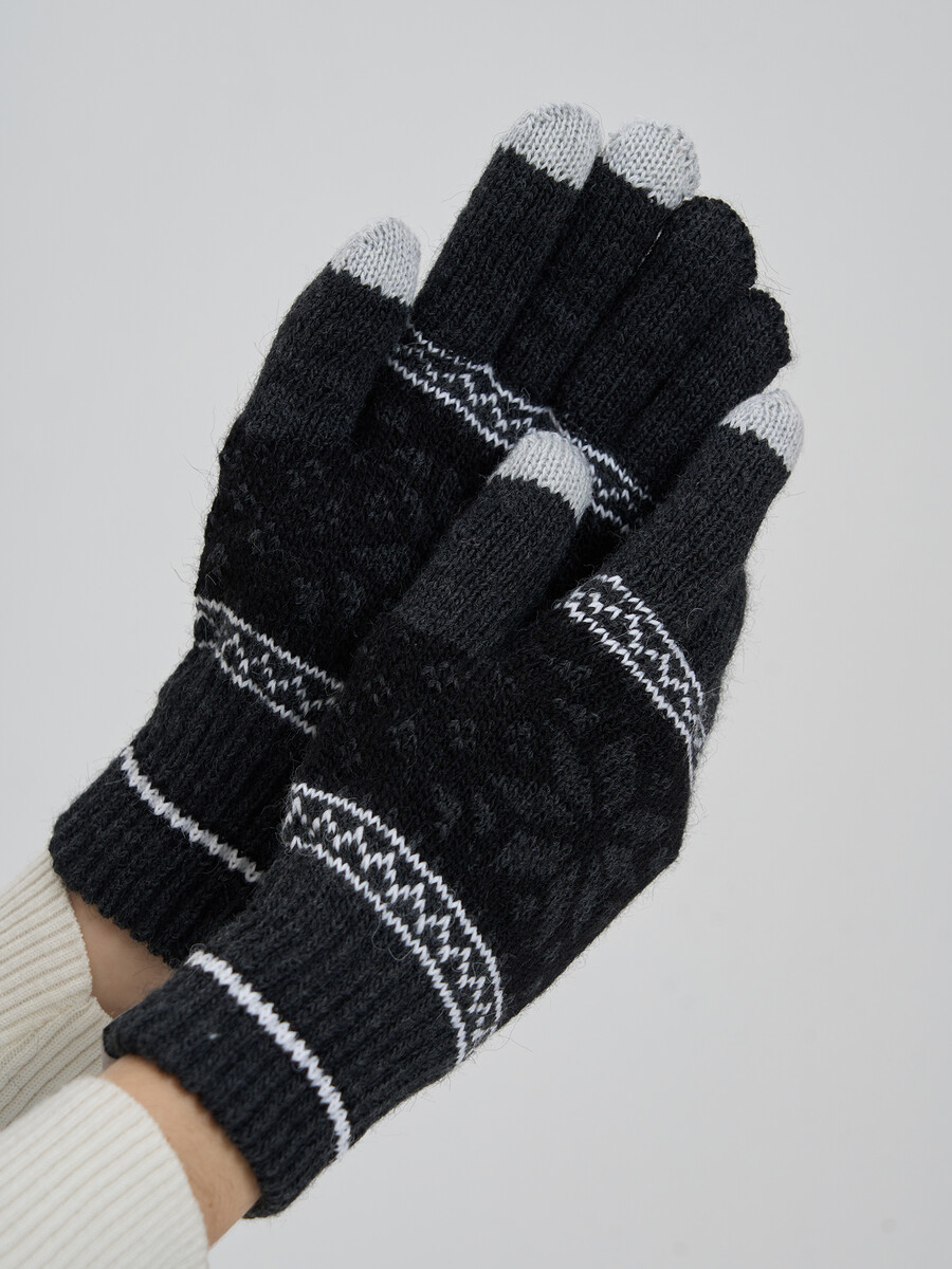 Перчатки VAY, размер 7, цвет темно-серый/молоко