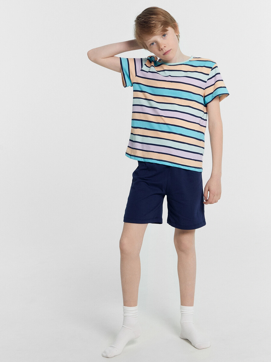 Комплект для мальчиков (футболка, шорты) Mark Formelle, размер рост 110 см, цвет синий 011536923 - фото 2