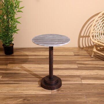 Стол кофейный 41х41х55 см, алюминий/мрам
