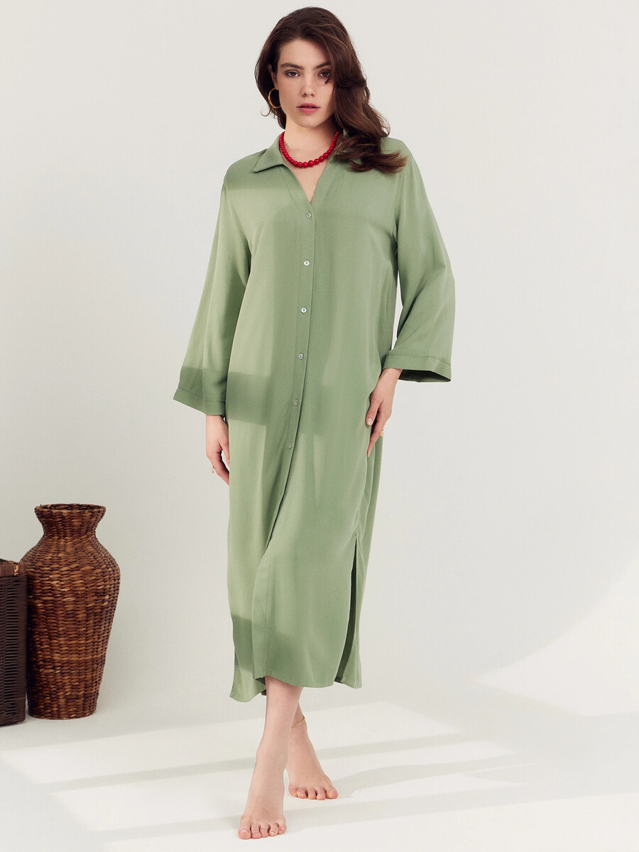 Платье женское домашнее в зеленом цвете Mark Formelle