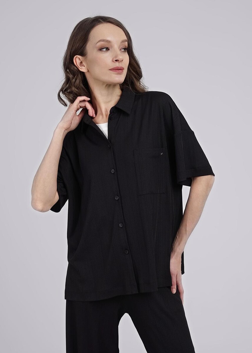 Блузка рубашка CLEVER, размер 44, цвет черный 011634174 - фото 1