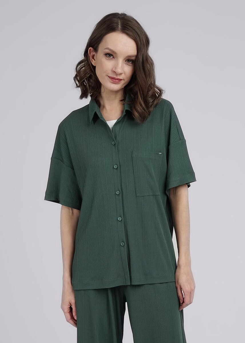 Блузка рубашка CLEVER, размер 42, цвет хаки 011634193 - фото 1