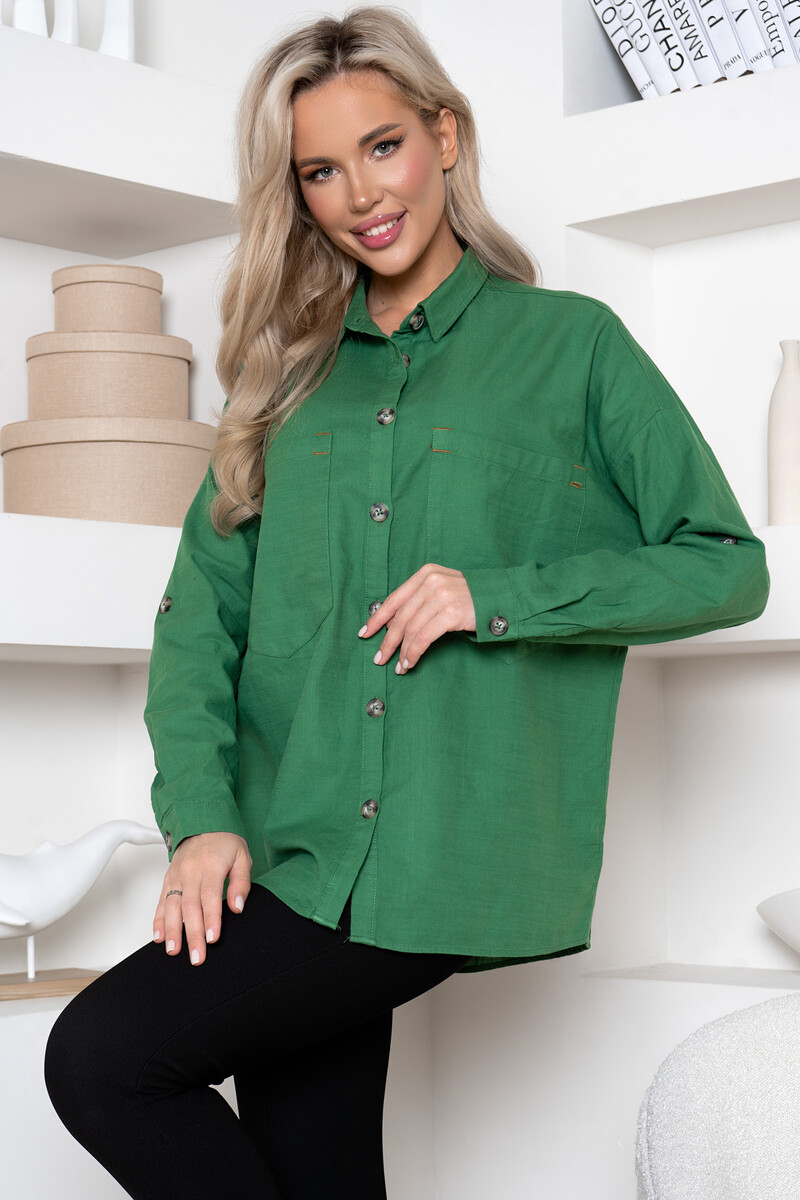 Рубашка Open-style, размер 42, цвет зеленый 011765160 - фото 3