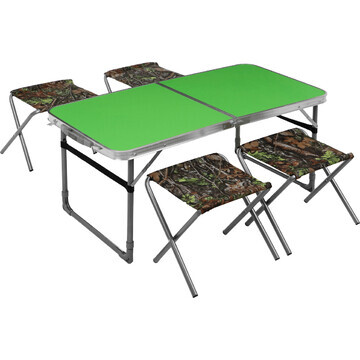 Набор мебели: стол, 4 стула, цвет зелены