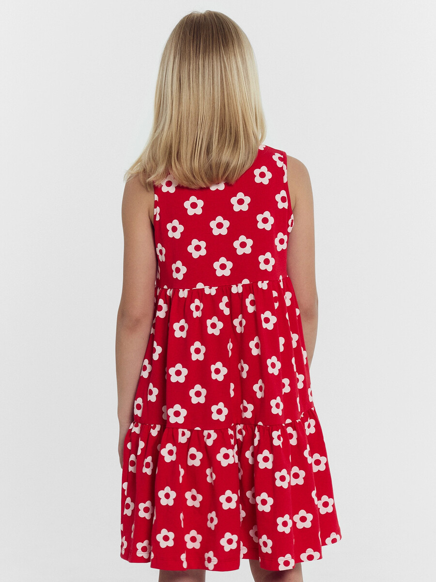 Платье для девочек красное в ромашки Mark Formelle, размер рост 110 см, цвет красный 011788517 - фото 4