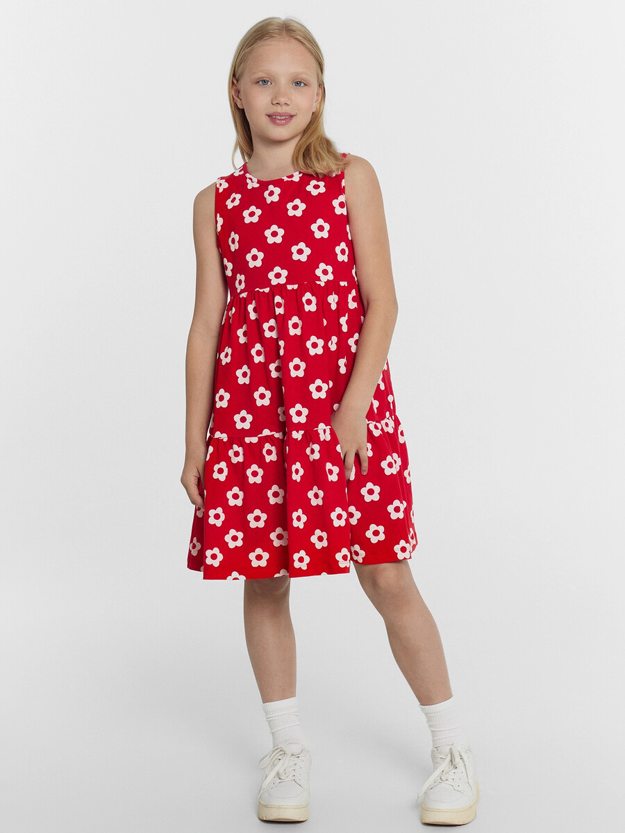 Платье для девочек красное в ромашки Mark Formelle, размер рост 110 см, цвет красный 011788517 - фото 3