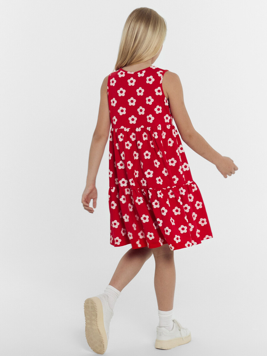 Платье для девочек красное в ромашки Mark Formelle, размер рост 110 см, цвет красный 011788517 - фото 5