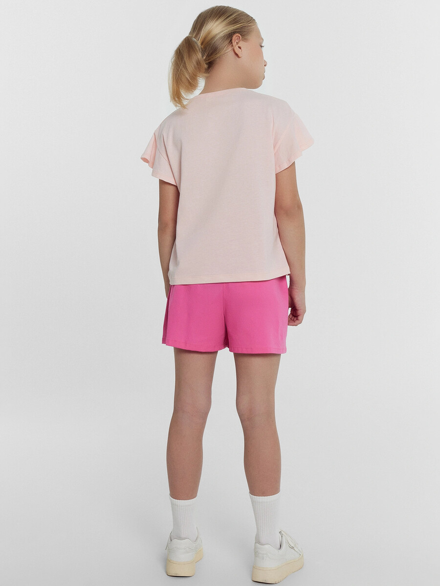 Футболка для девочек розовая с печатью Mark Formelle, размер рост 98 см, цвет розовый 011788525 - фото 4