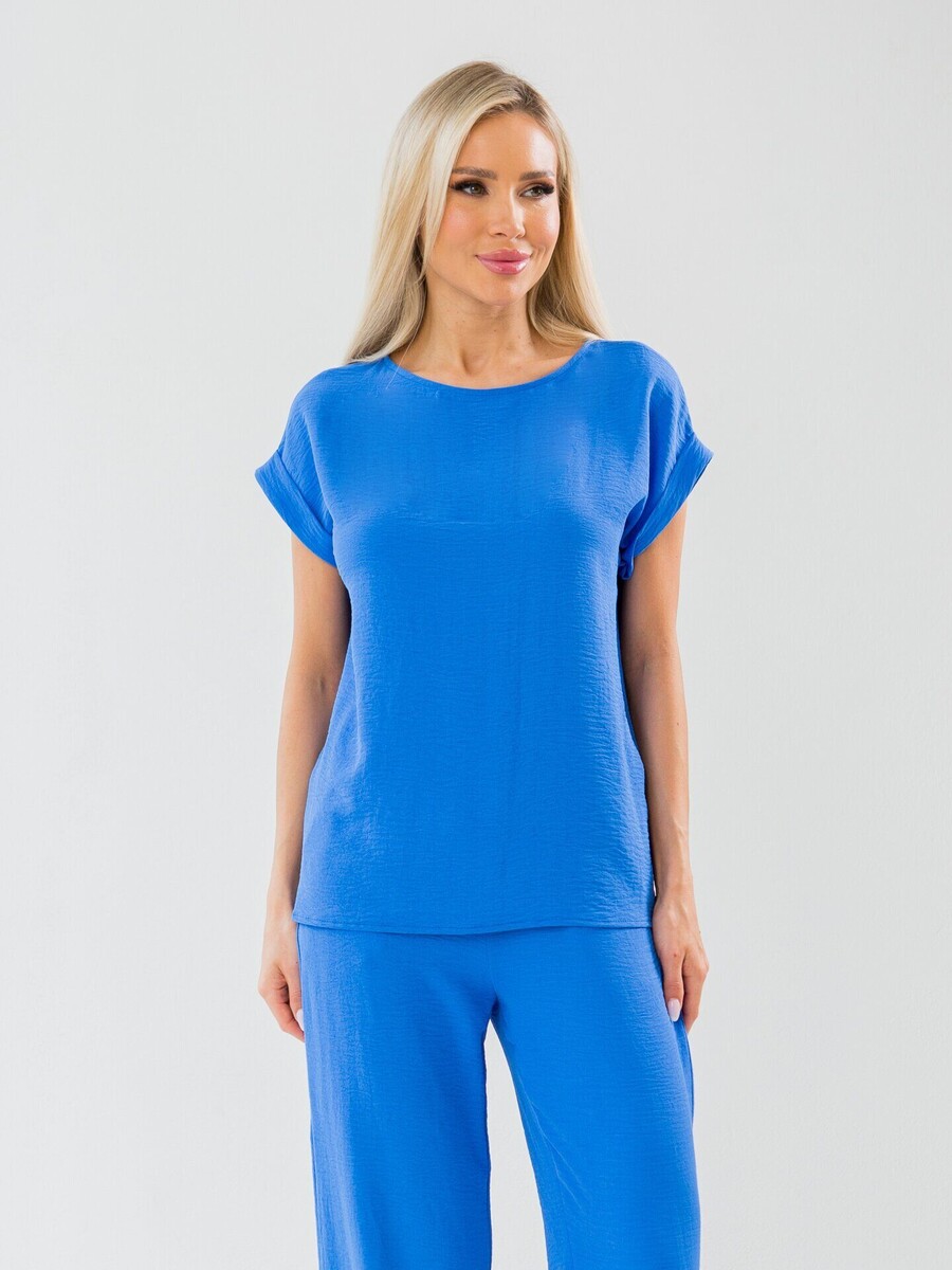 Блуза AjouR, размер 42, цвет синий