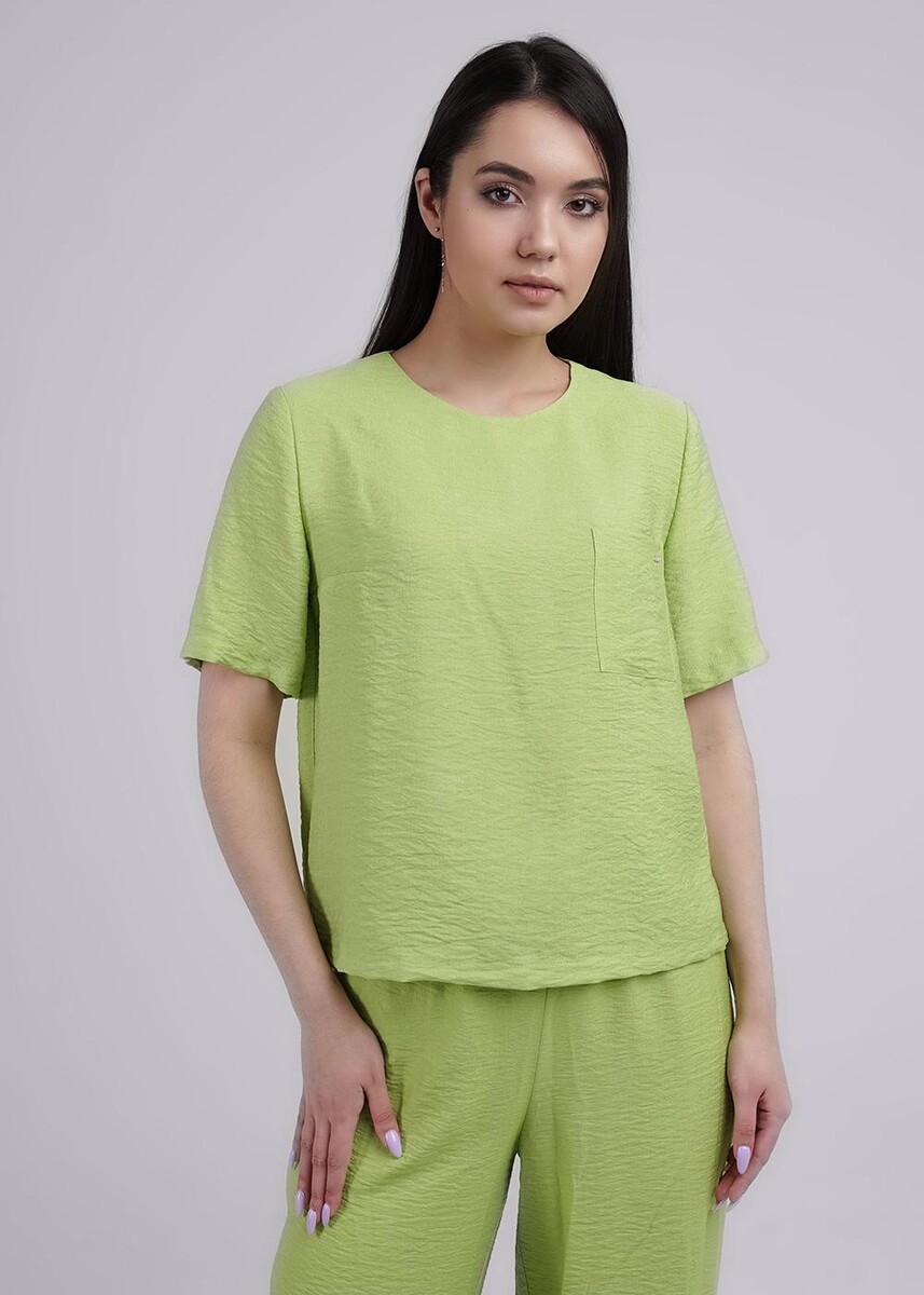 Блузка рубашка CLEVER, размер 46, цвет зеленый