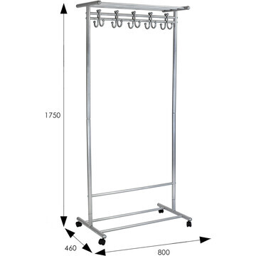 Вешалка напольная на колесах М 9 металли